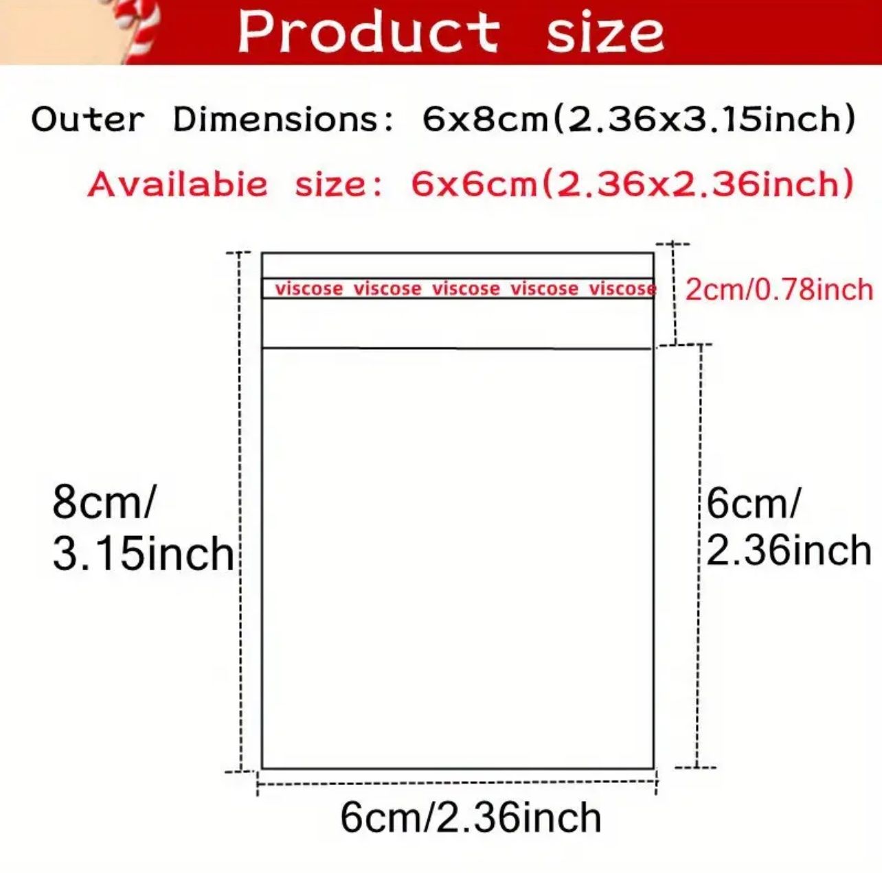 100 Stk. Beutel Geschenkbeutel 6x8cm Selbstklebend Neu – Bild 2