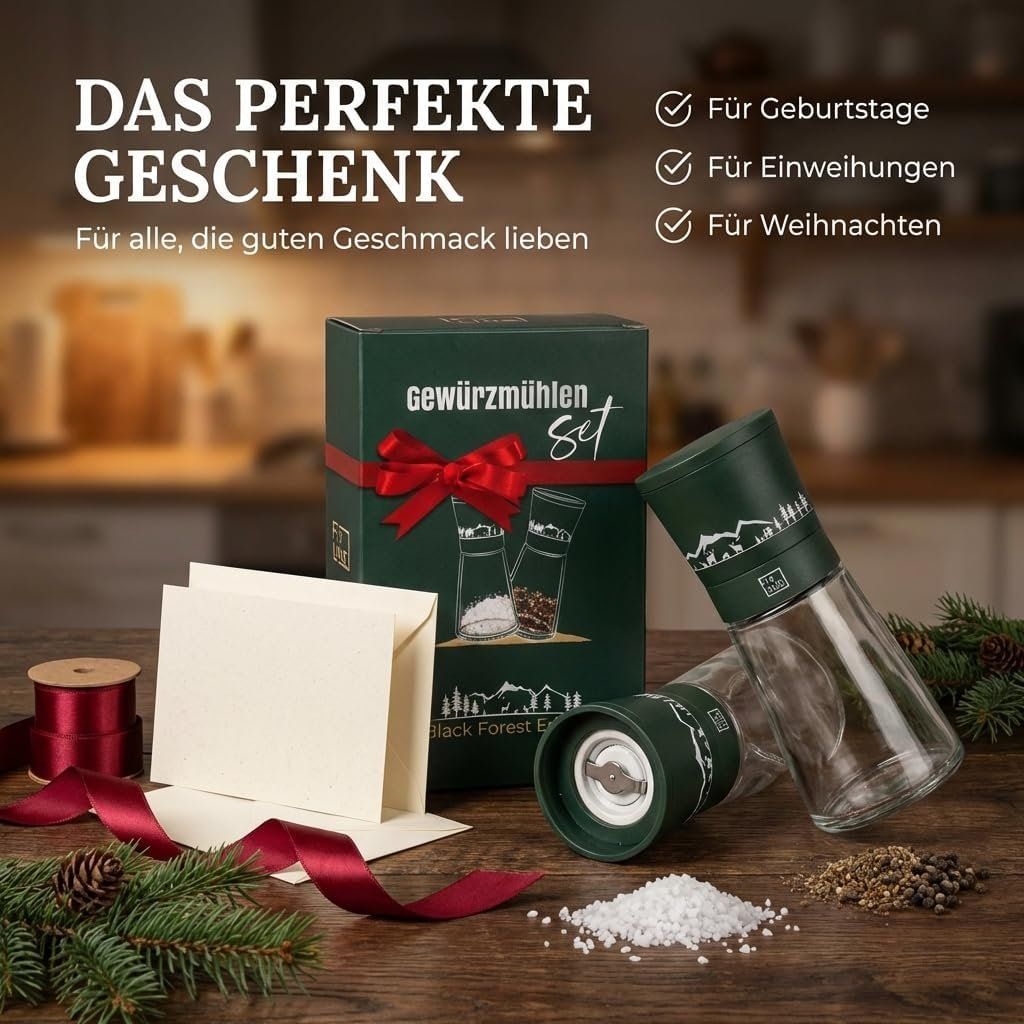 Gewürzmühlen Set Salz Pfeffer Keramik Edelstahl – Bild 8