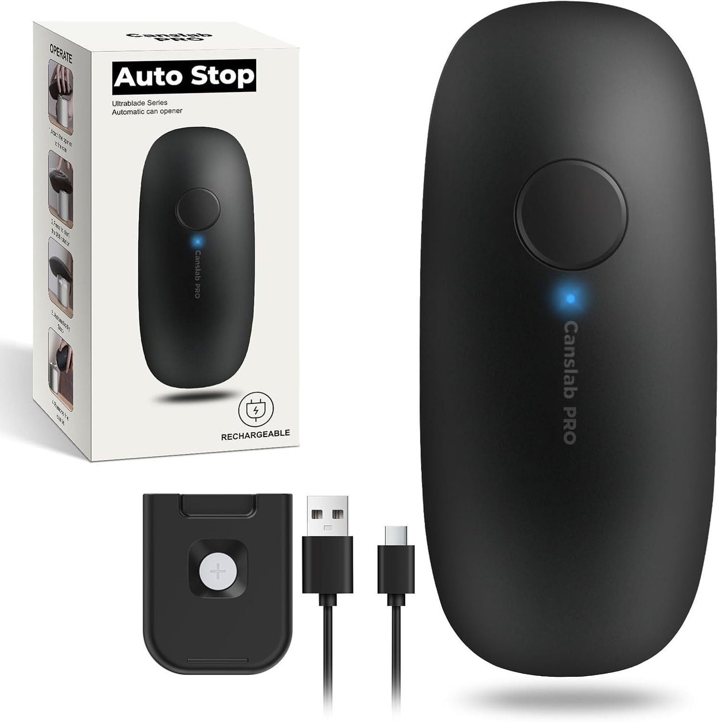 Elektrischer Dosenöffner USB Automatik Schwarz – Bild 1