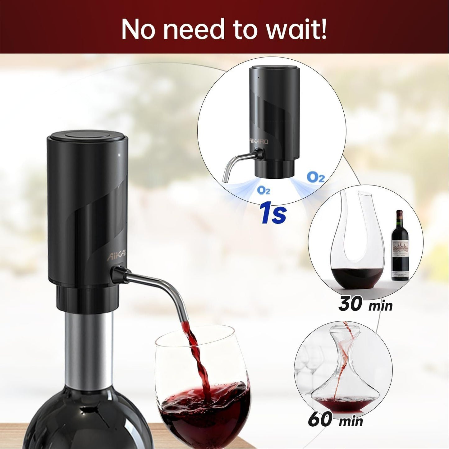 Elektrischer Weinbelüfter USB Wein Ausgießer Dekanter – Bild 5