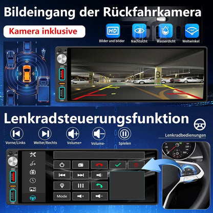 1-DIN Autoradio 6,9 Zoll CarPlay DAB+ Kamera – Bild 6