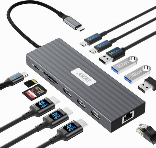 USB-C Dockingstation 13in1 3x HDMI 4K – Bild 1