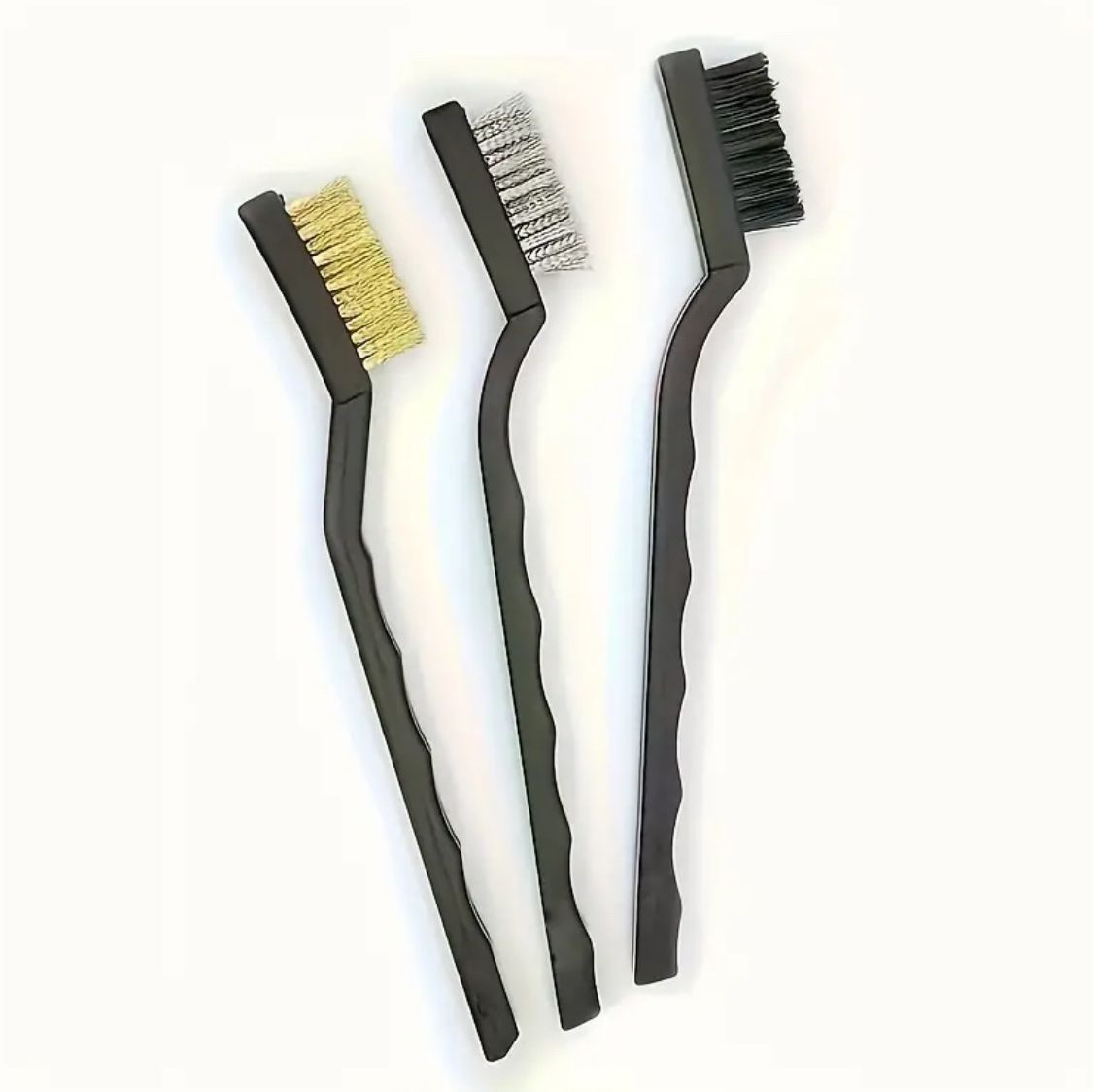 3er Set Reinigungsbürsten Messing Edelstahl Nylon – Bild 1