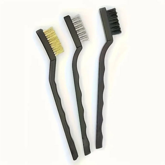 3er Set Reinigungsbürsten Messing Edelstahl Nylon – Bild 1