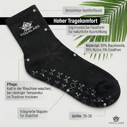 Yoga Socken rutschfest Baumwolle Grip 35-42 – Bild 6
