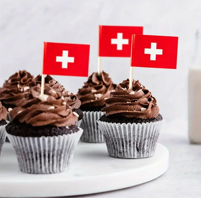 100 Schweizer Fahnen Zahnstocher Deko 1. August🇨🇭 – Bild 2