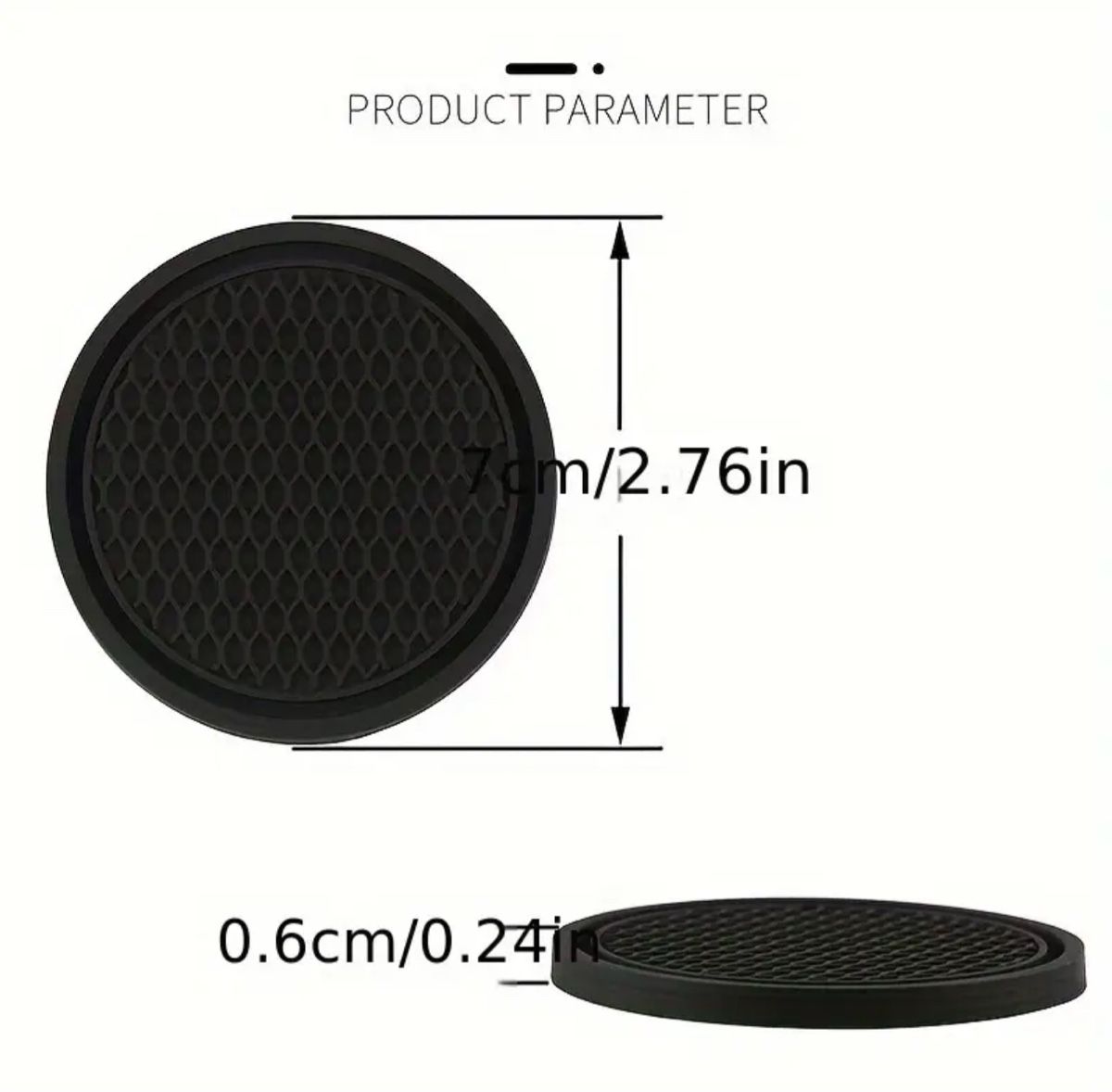 2x Anti-Rutsch Getränkehalter Auto Untersetzer Schwarz 7cm – Bild 2