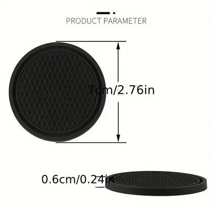 2x Anti-Rutsch Getränkehalter Auto Untersetzer Schwarz 7cm – Bild 2