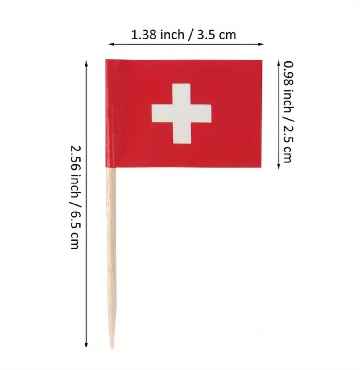 100 Schweizer Fahnen Zahnstocher Deko 1. August🇨🇭 – Bild 3