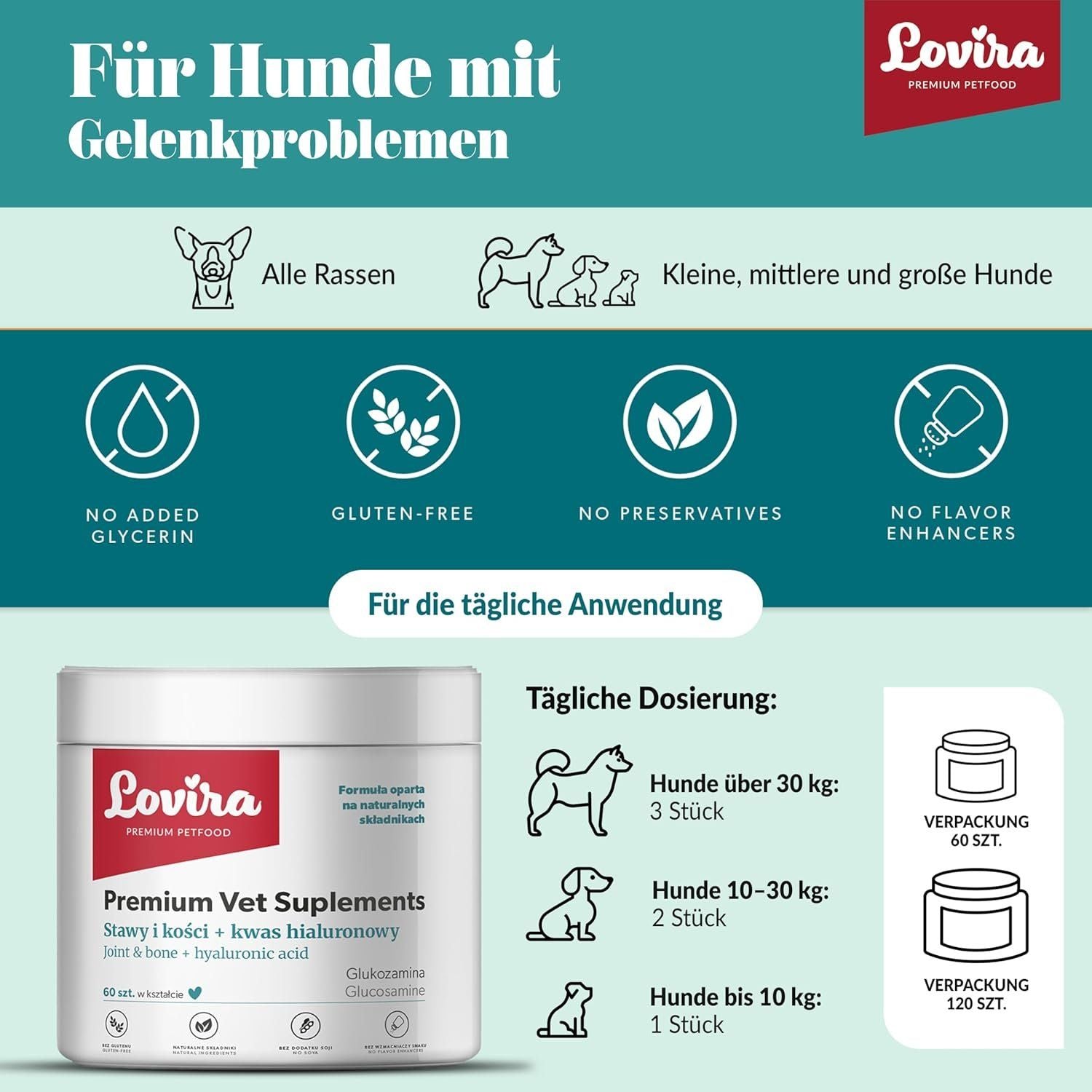 Lovira Gelenk Leckerlis Hund Hyaluron Glucosamin – 180 g – Bild 7