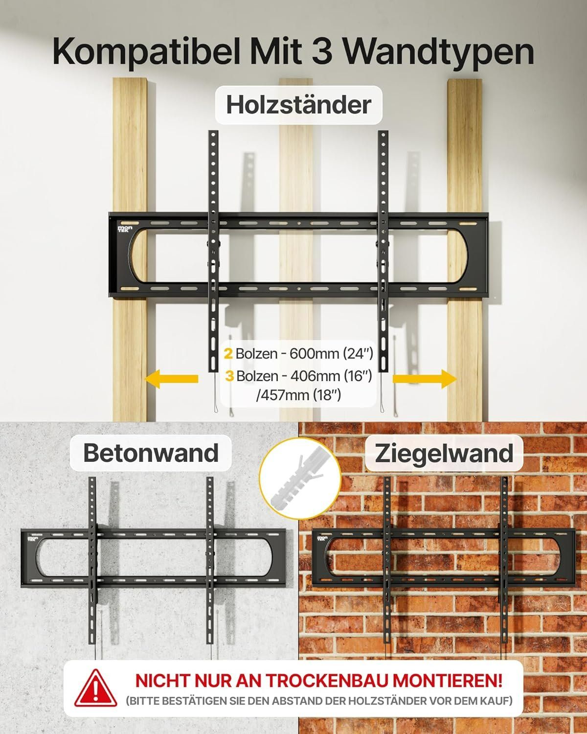 TV Wandhalterung 60–120 Zoll neigbar – Bild 3