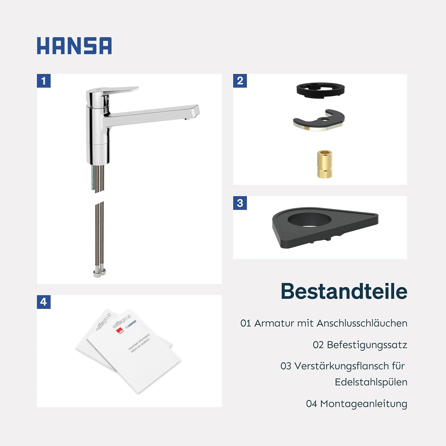 HANSA TWIST Küchenarmatur Chrom Hochdruck – Bild 8