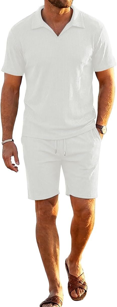 Herren Sommer Set Kurzarm Hemd mit Hose oder Shorts – Bild 1