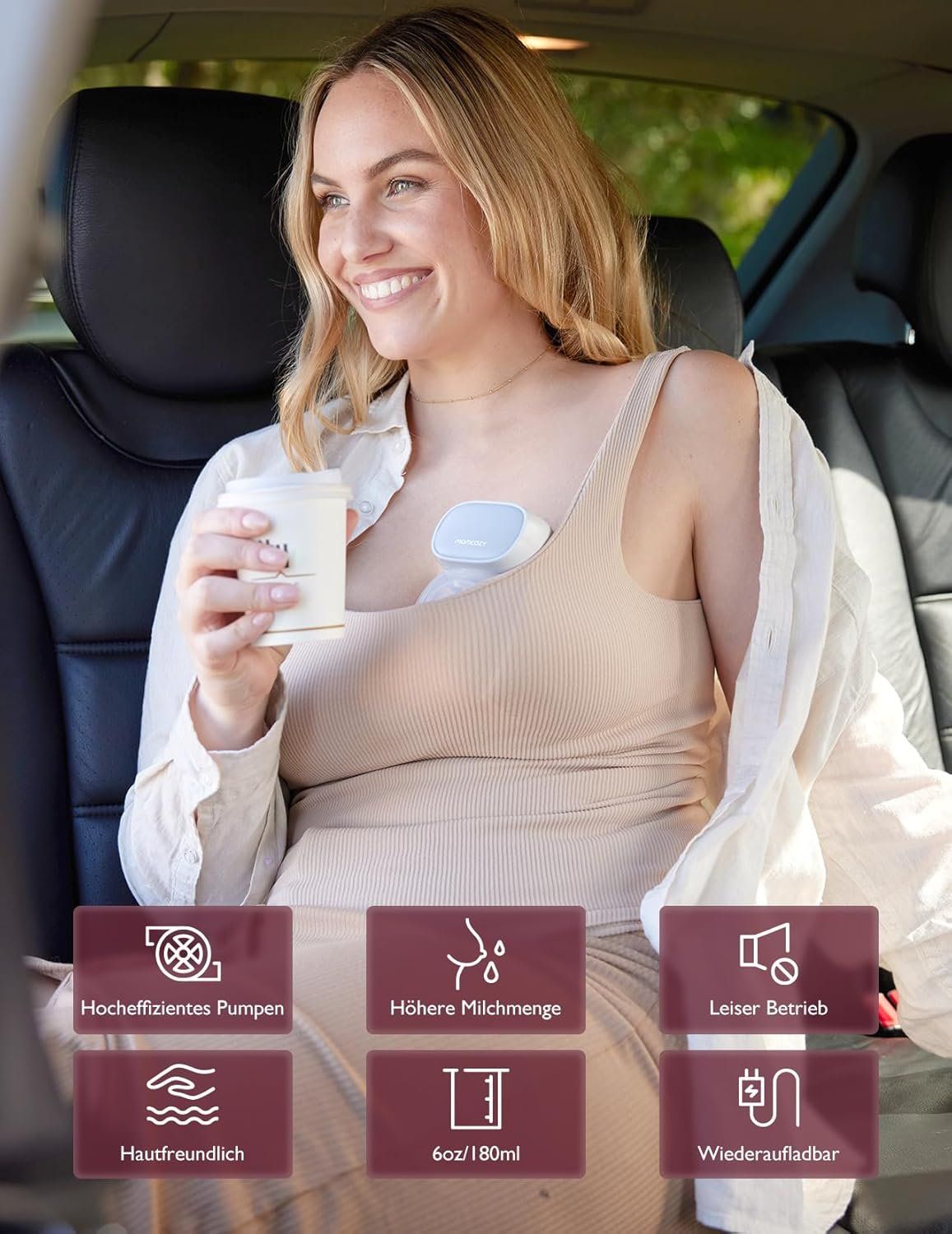 Momcozy S9 Pro Milchpumpe Grau – Bild 3