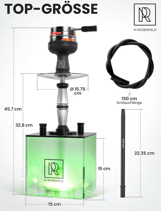 M. Rosenfeld Shisha Set Premium Acryl + HMD + Tasche – Bild 2