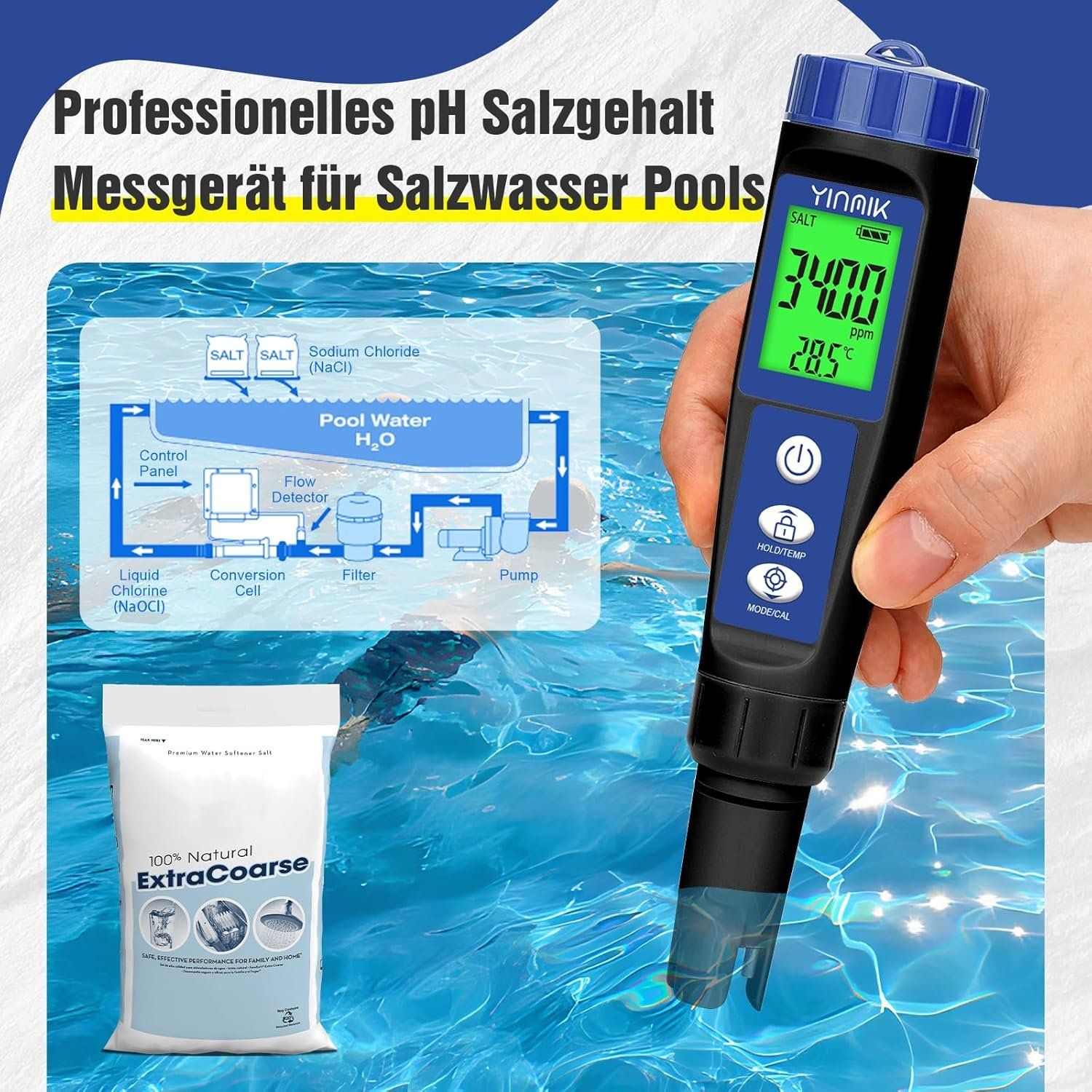 YINMIK 6-in-1 Pool pH Salz EC TDS ORP Tester – Bild 2