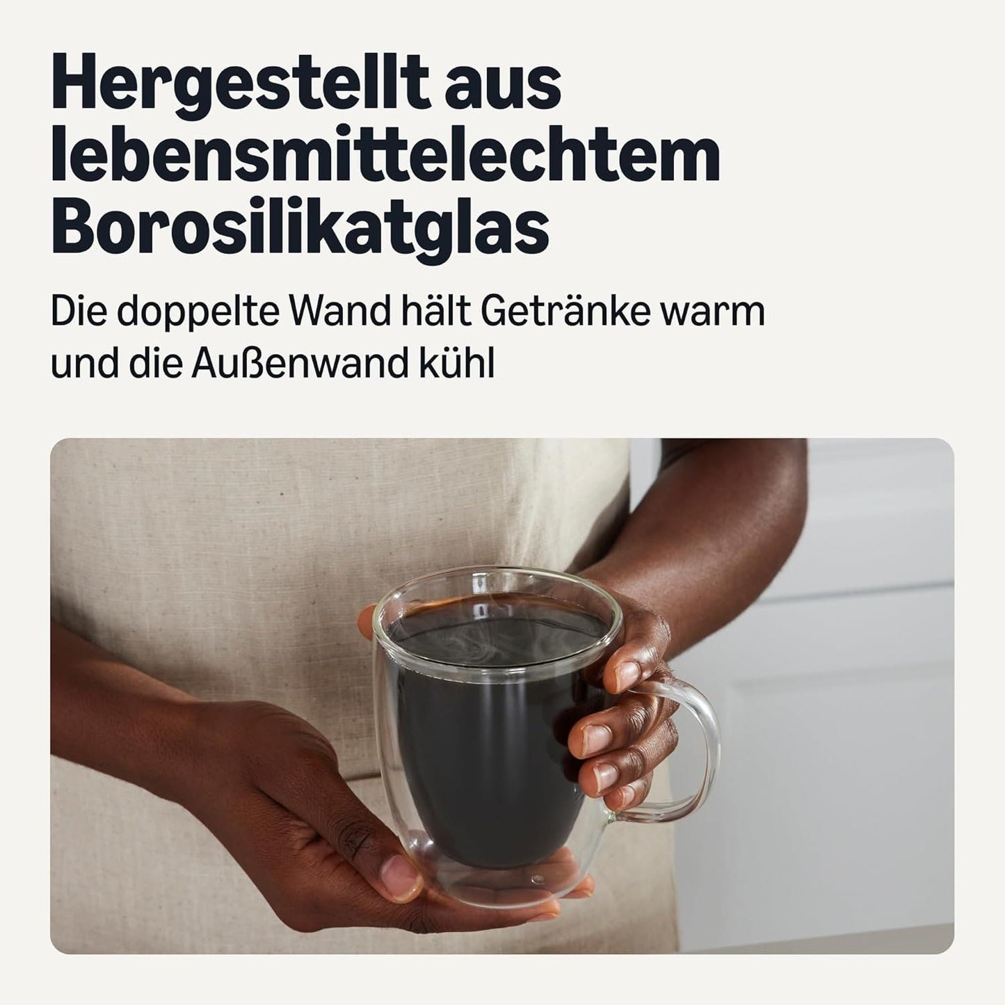 Doppelwandige Glas-Kaffeebecher 4erSet 355 ml hitzebeständig – Bild 3