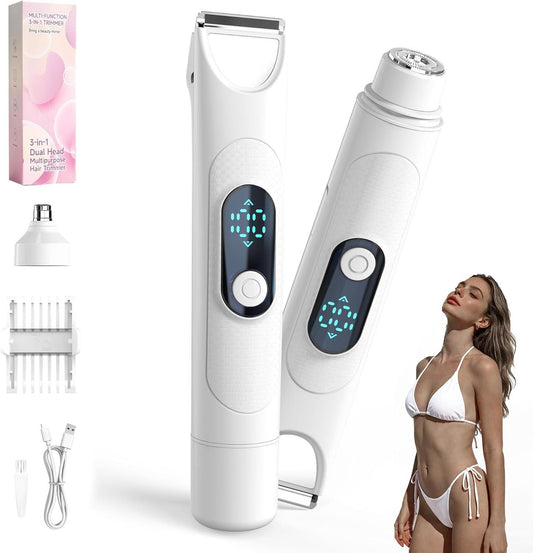 3-in-1 Damenrasierer Intimtrimmer Nass & Trocken Weiss – Bild 1