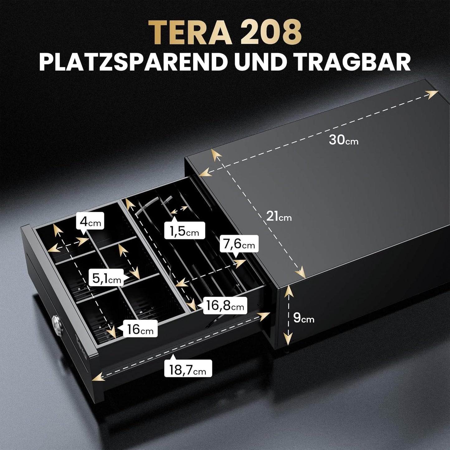 Kassenschublade Metall Tera 208 RJ12 POS 4/6 Fächer – Bild 3