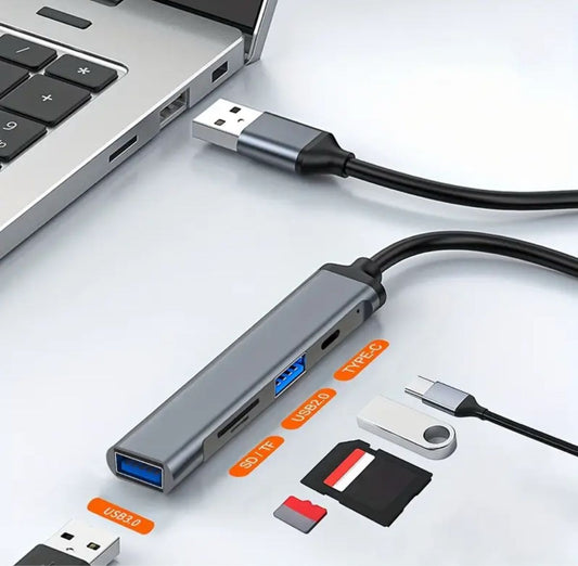 Hub USB-C & USB 3.0 Multiport-Adapter – SD/TF, USB, Typ-C – Bild 1