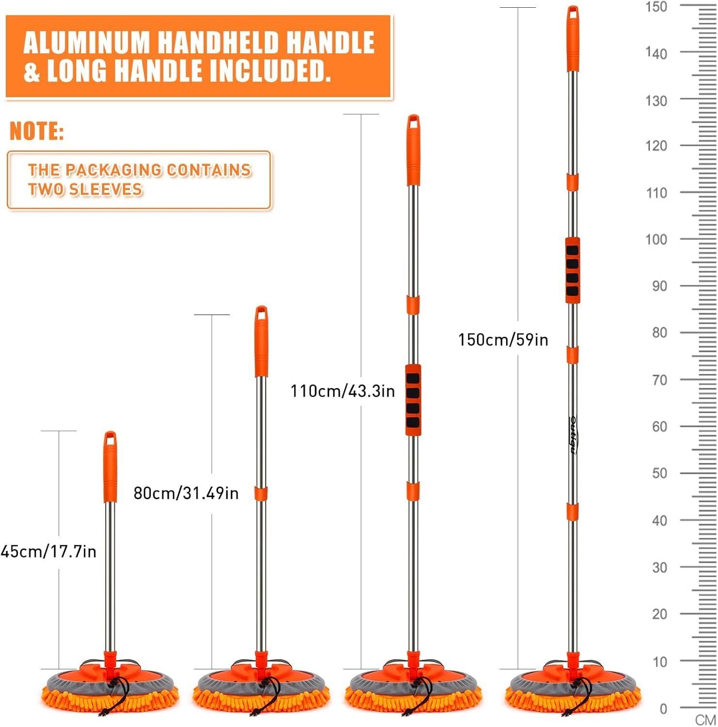 Autowaschmopp 157cm Mikrofaser Set 3in1 – Bild 7
