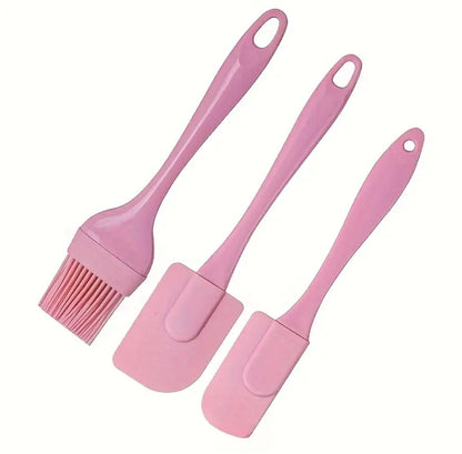 Praktisches Küchenhelfer Backpinsel Set, 3-teilig, Rosa, Neu – Bild 1