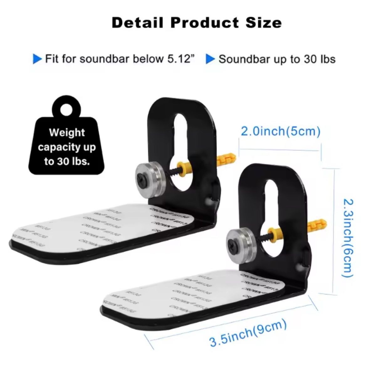2x Soundbar Halterung Wandhalterung Schwarz Universal Neu – Bild 4