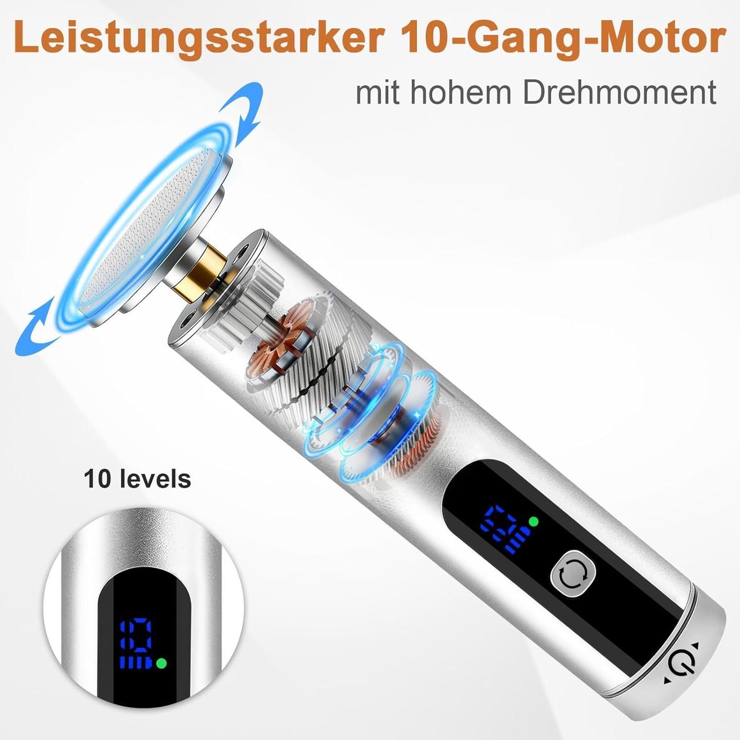 Hornhautentferner elektrisch 10 Stufen USB – Bild 2