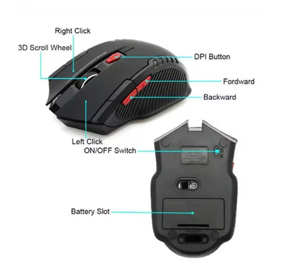 Kabellose 2.4 GHz Gaming-Maus – 1600 DPI, ergonomisch & styl – Bild 3
