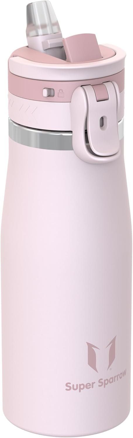 Trinkflasche Edelstahl 1L Thermo Strohhalm BPA – Bild 1