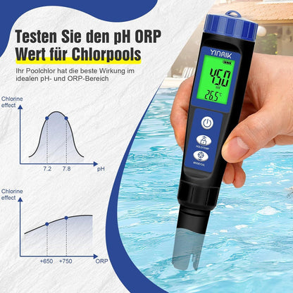 YINMIK 6-in-1 Pool pH Salz EC TDS ORP Tester – Bild 3