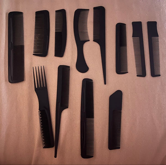 12er Set schwarze Kämme, teils Stielkamm neu – Bild 1
