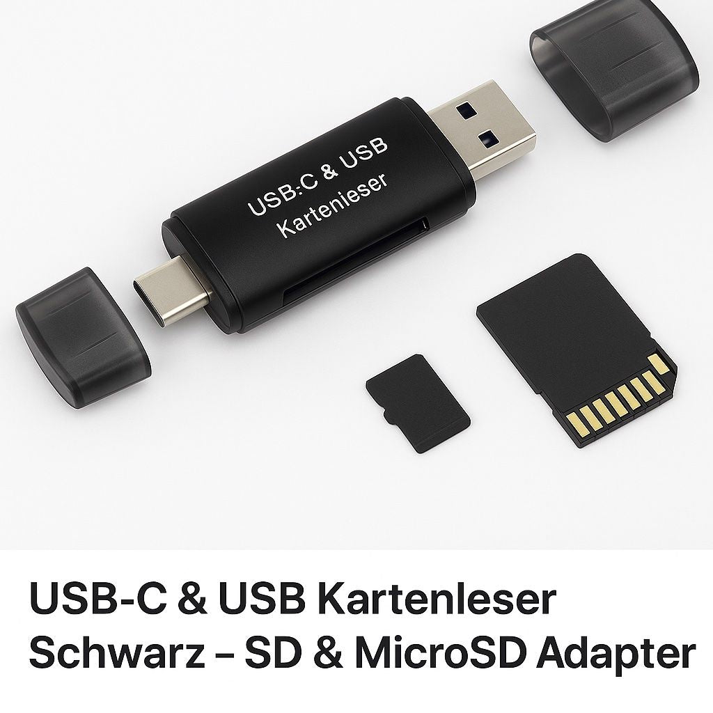 USB-C & USB Kartenleser – SD & MicroSD Schwarz