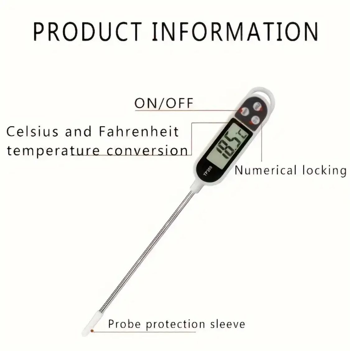 Digitales Grillthermometer Fleischthermometer -50°C +300°C – Bild 3