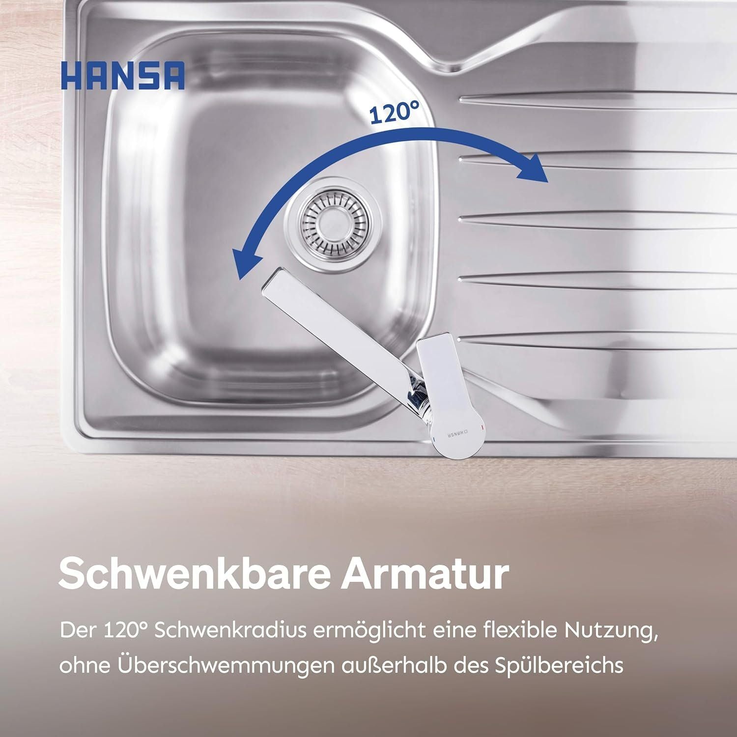 HANSA TWIST Küchenarmatur Chrom Hochdruck – Bild 6