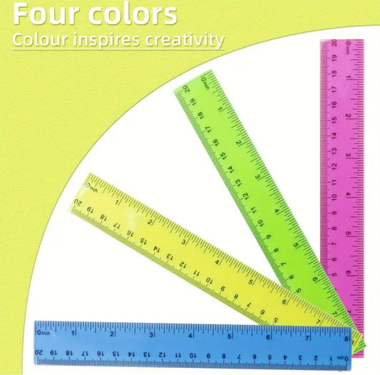 4er Set Flexible Lineale, 20cm, transparent bunt – Bild 1