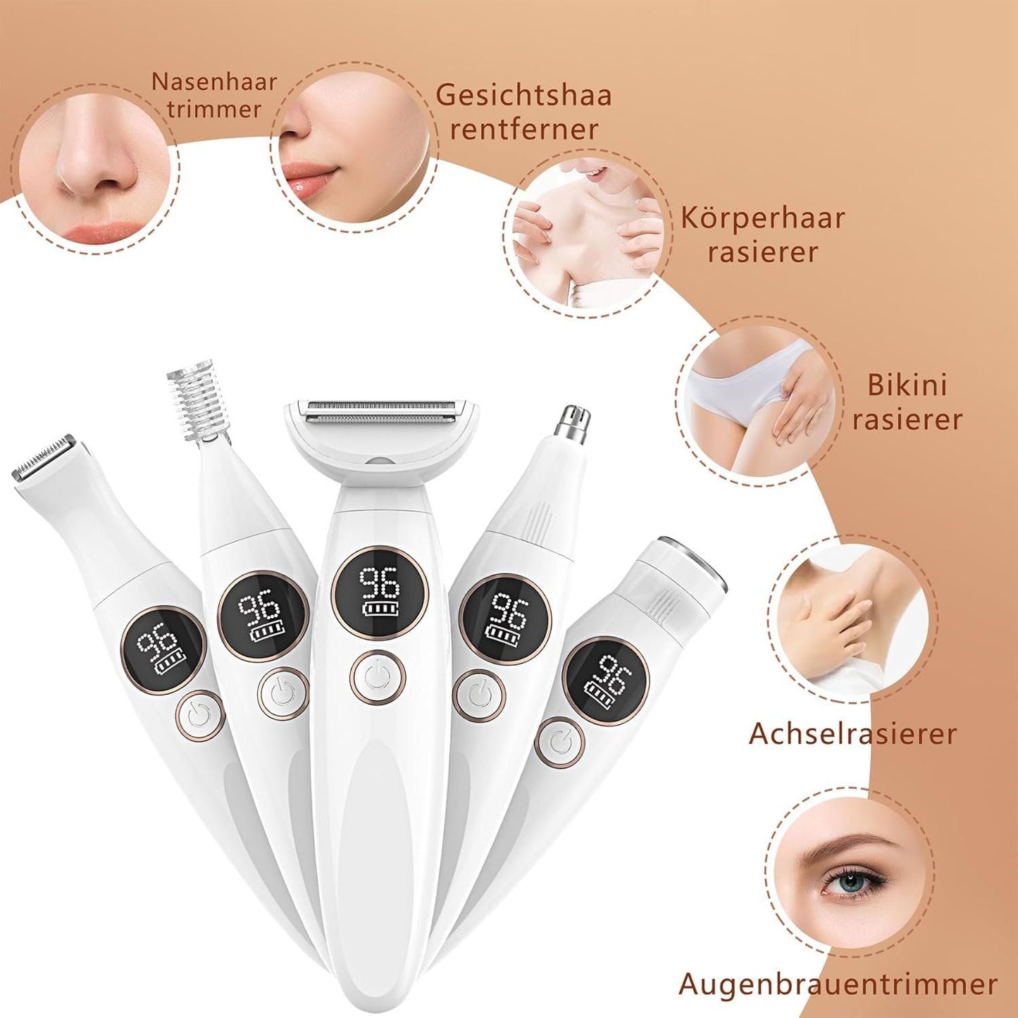 Damen Rasierer 5in1 Intim Bikini Trimmer USB – Bild 2