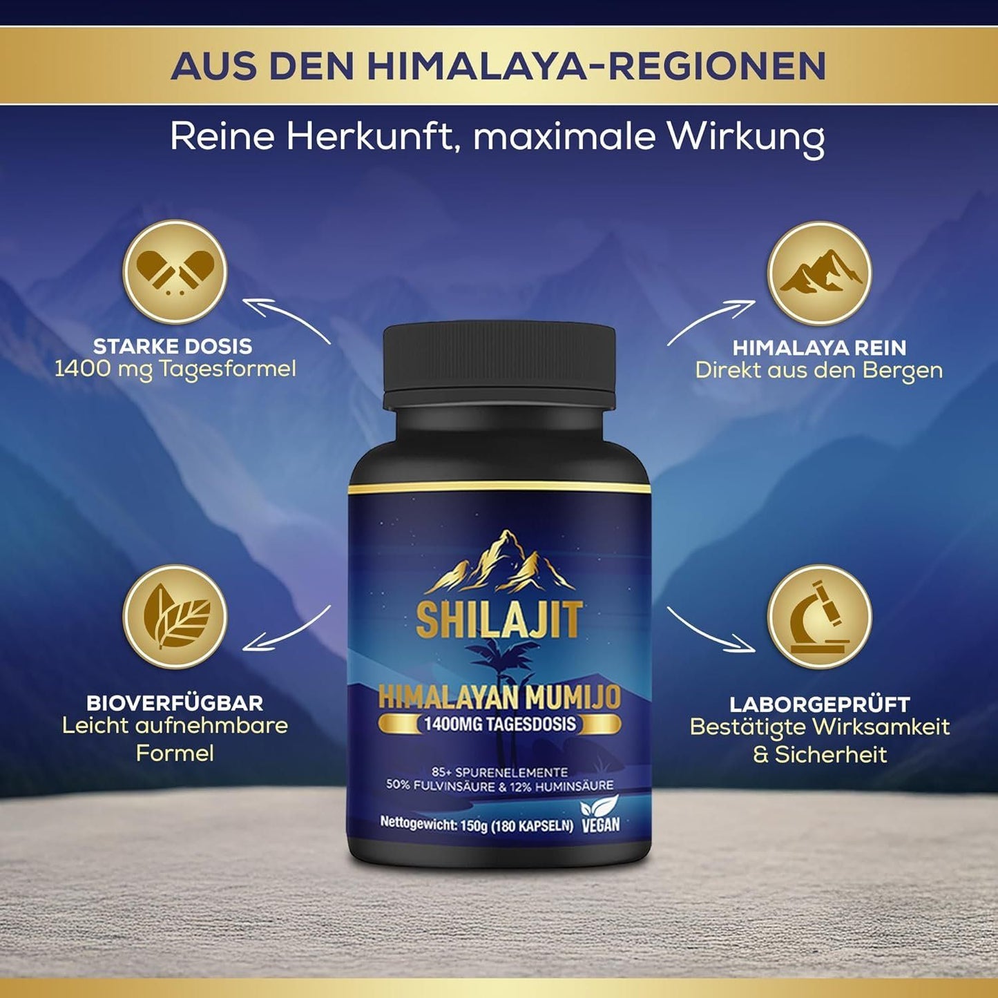 vit4ever Shilajit Kapseln 180 Stück vegan – Bild 6