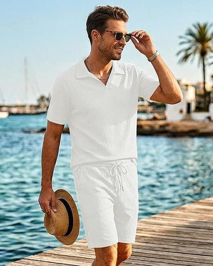 Herren Sommer Set Kurzarm Hemd mit Hose oder Shorts – Bild 5