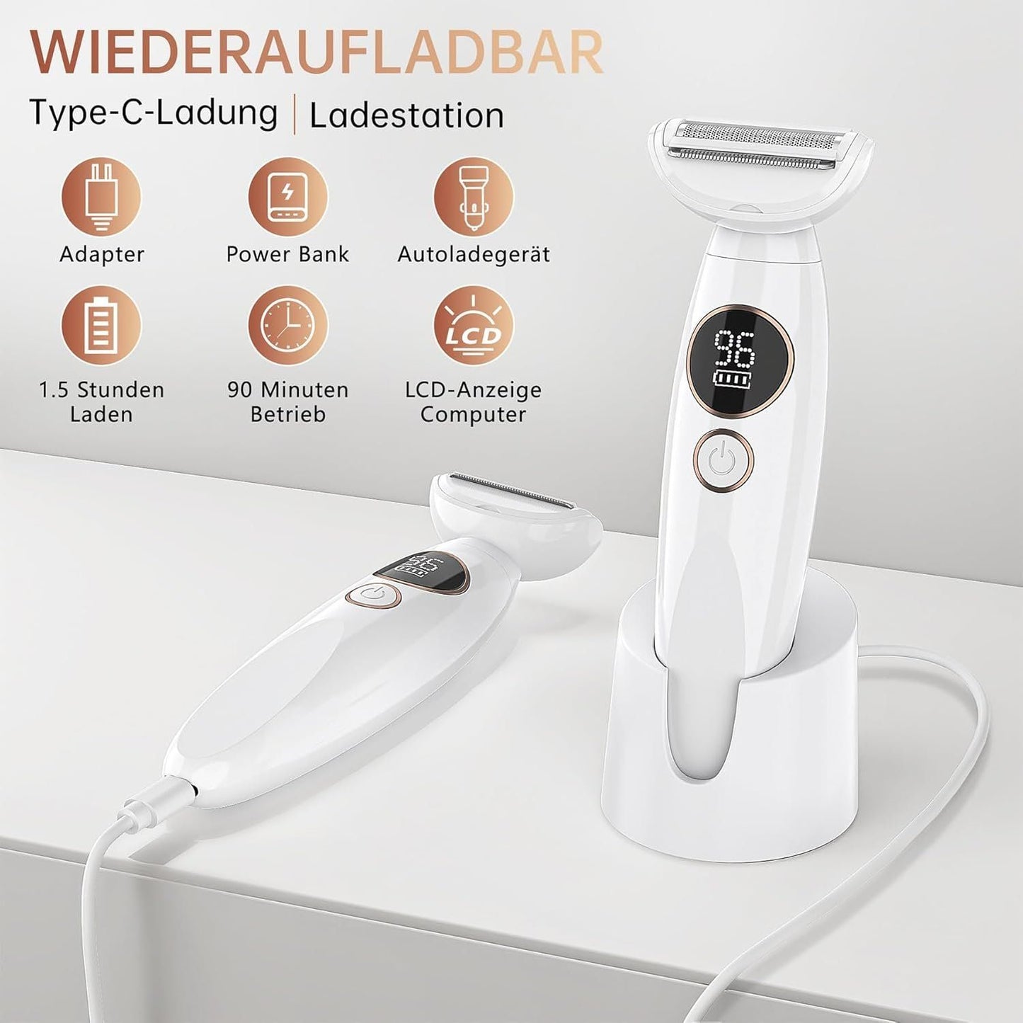 Damen Rasierer 5in1 Intim Bikini Trimmer USB – Bild 4