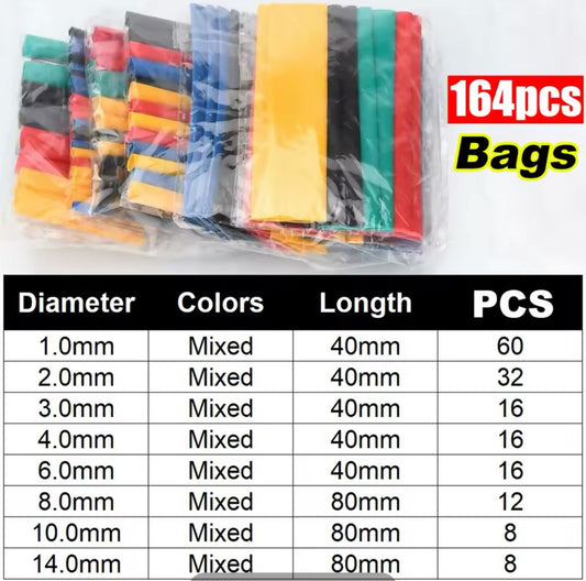 164 Stück Schrumpfschlauch Sortiment Mix Set 40mm 80mm – Bild 2