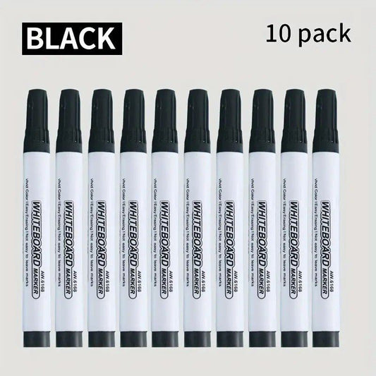 10 schwarze Whiteboard Marker, neu & ungebraucht – Bild 1