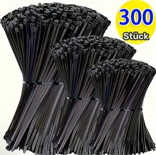 300 Stk. Kabelbinder Schwarz, Verschluss, Neu, Top Qualitat! – Bild 1