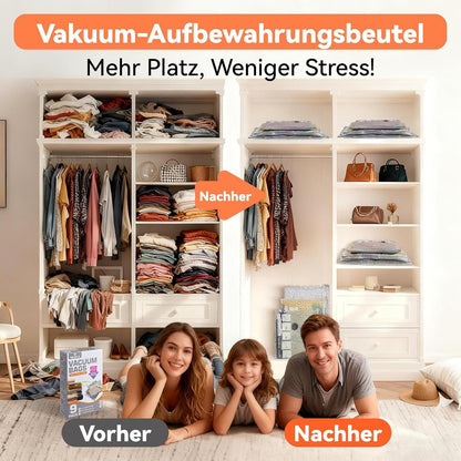 Vakuumbeutel Kleidung 9er Set USB-C Pumpe Reise – Bild 6