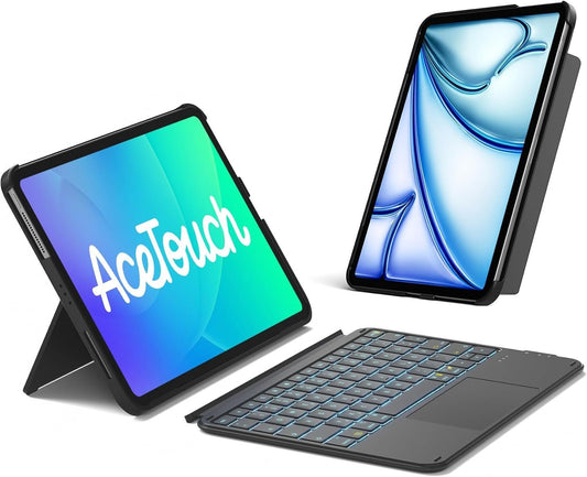 iPad Tastatur Hülle QWERTZ Trackpad RGB Slim – Bild 1