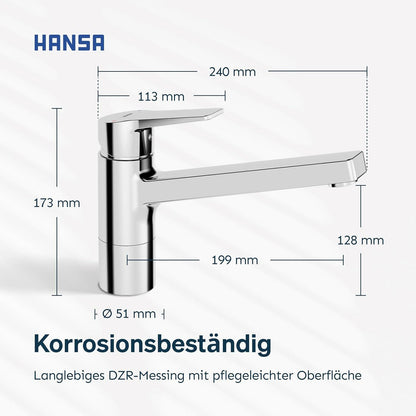HANSA TWIST Küchenarmatur Chrom Hochdruck – Bild 2
