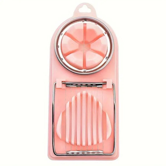 2in1 Eierschneider Eierspalter Edelstahl neu rosa – Bild 1
