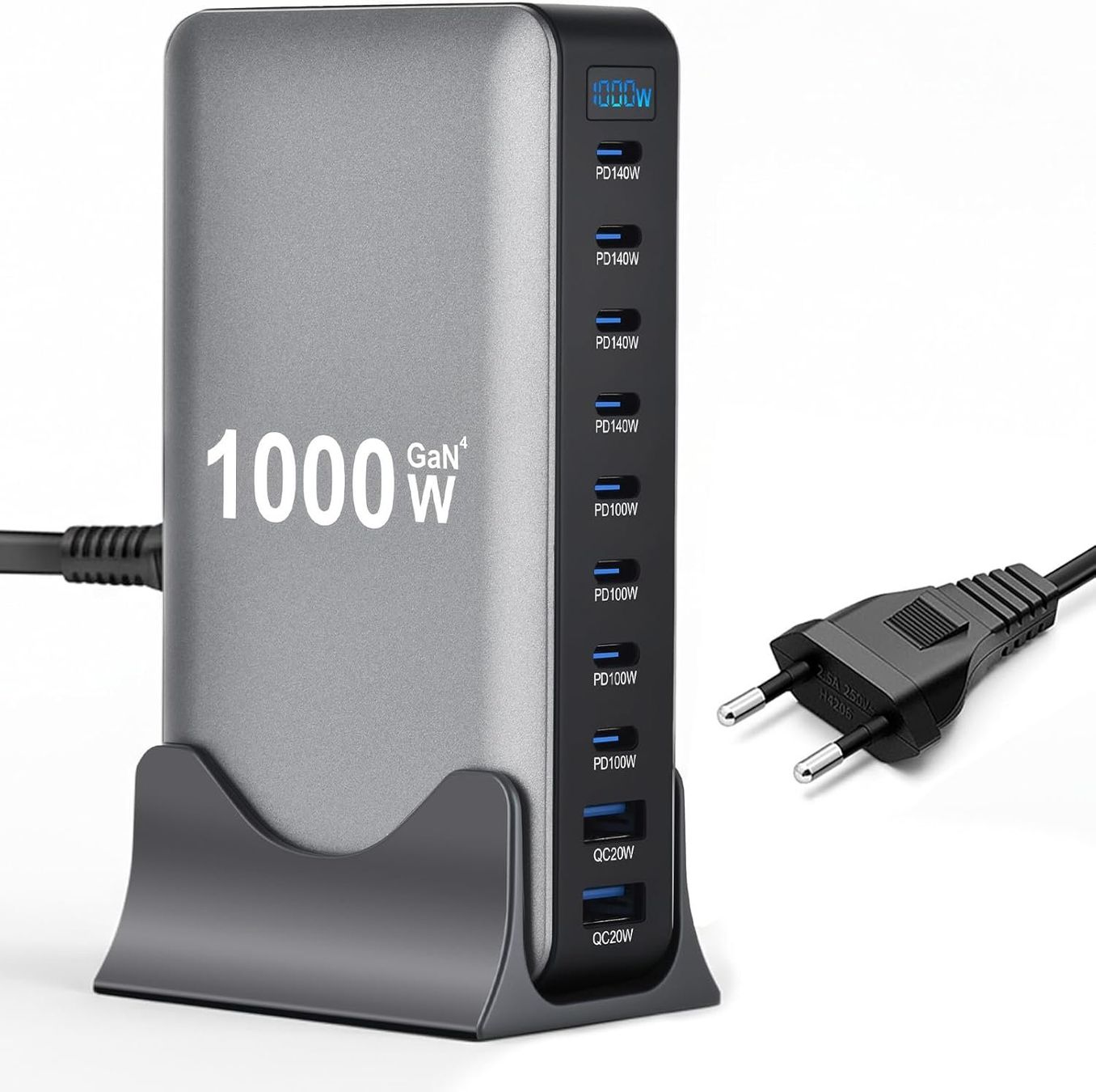 USB-C Ladestation 10-Port GaN