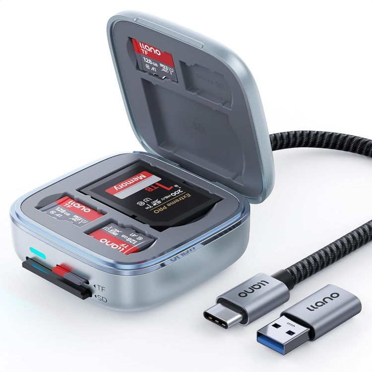 USB-C SD Kartenleser UHS-II MicroSD mit Etui