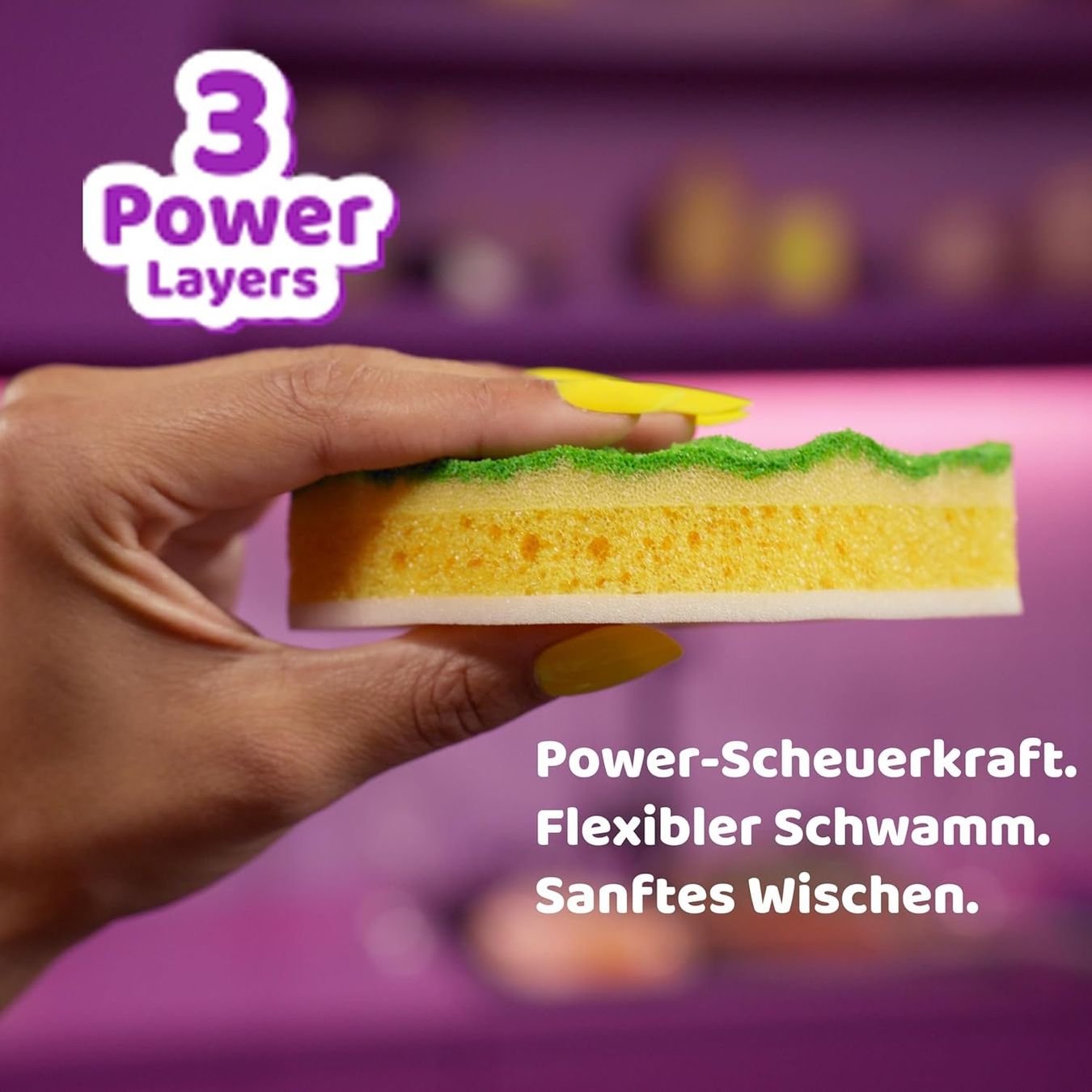 Vileda Scheuerschwamm 4er Set Zitrone